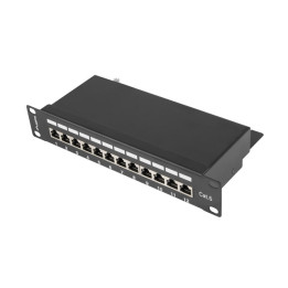 Пач панел LANBERG, 12 портов 1U 10" CAT.6 екраниран - PPF6-9012-B