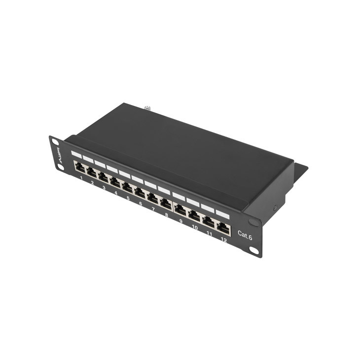Пач панел LANBERG, 12 портов 1U 10" CAT.6 екраниран - PPF6-9012-B