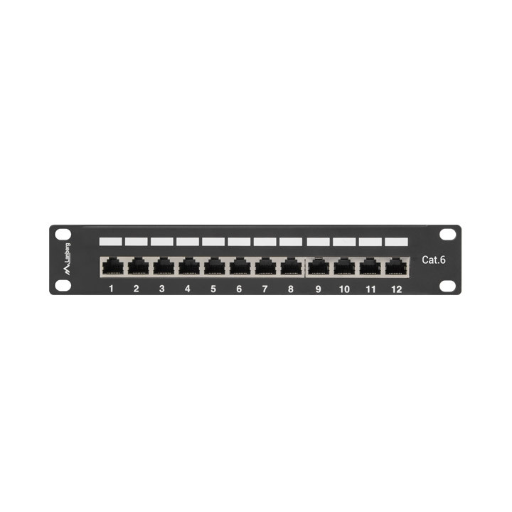 Пач панел LANBERG, 12 портов 1U 10" CAT.6 екраниран - PPF6-9012-B