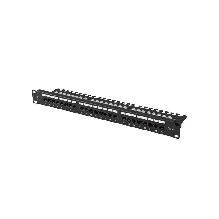 Пач панел Lanberg, 24 порта 1U 19" Cat.6 UTP с организатор - PPU6-1124