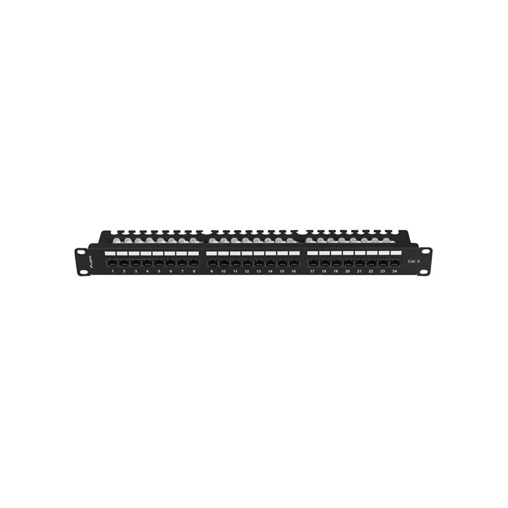 Пач панел Lanberg, 24 порта 1U 19" Cat.6 UTP с организатор - PPU6-1124
