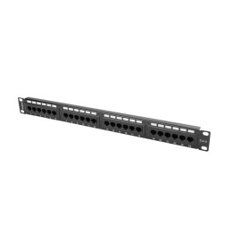 Пач панел Lanberg, 24 порта Cat.6 1U черен - PPU6-1024-B
