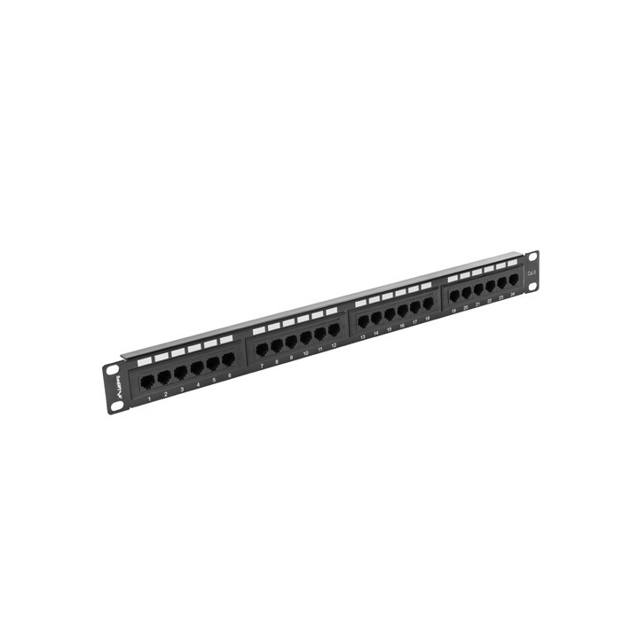 Пач панел Lanberg, 24 порта Cat.6 1U черен - PPU6-1024-B