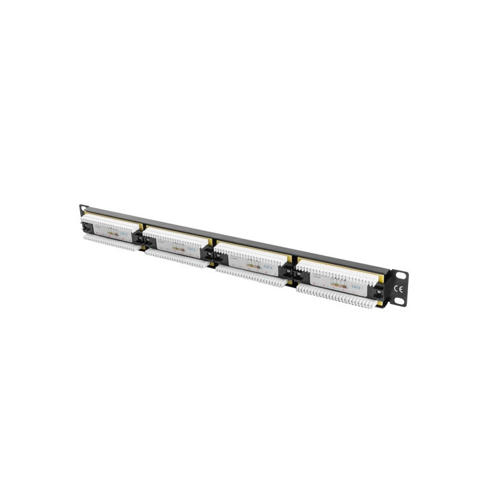 Пач панел Lanberg, 24 порта Cat.6 1U черен - PPU6-1024-B