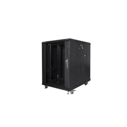 Комуникационен шкаф Lanberg 19" 15U 600x800, Free standing, Темпириран