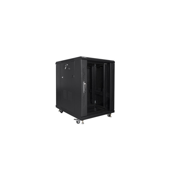 Комуникационен шкаф Lanberg 19" 15U 600x800, Free standing, Темпириран