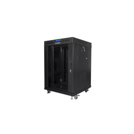 Комуникационен шкаф Lanberg 19" 15U 600x600, Темперирано стъкло, Черен