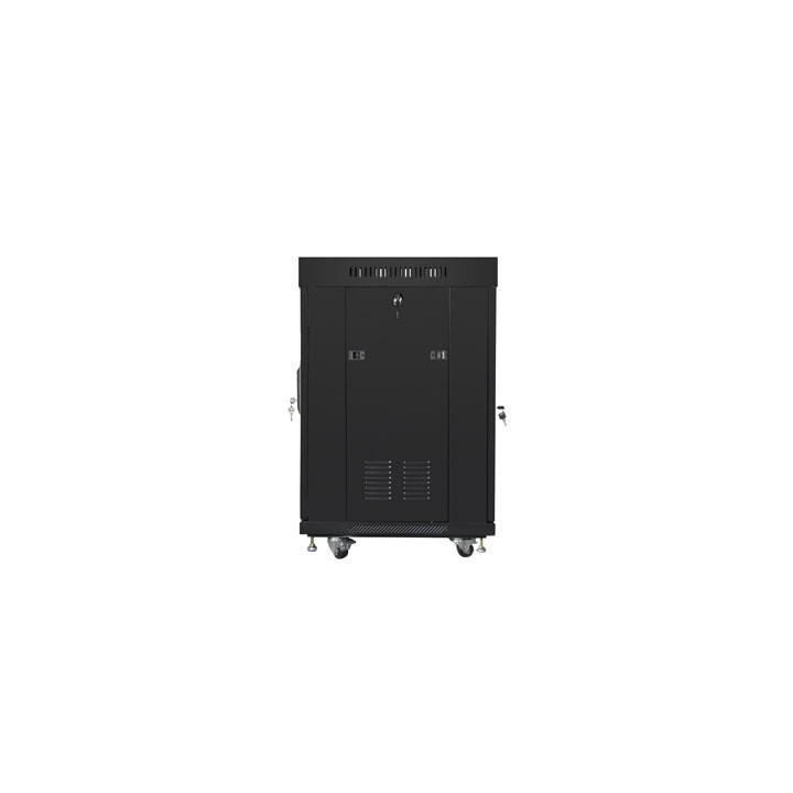 Комуникационен шкаф Lanberg 19" 15U 600x600, Темперирано стъкло, Черен