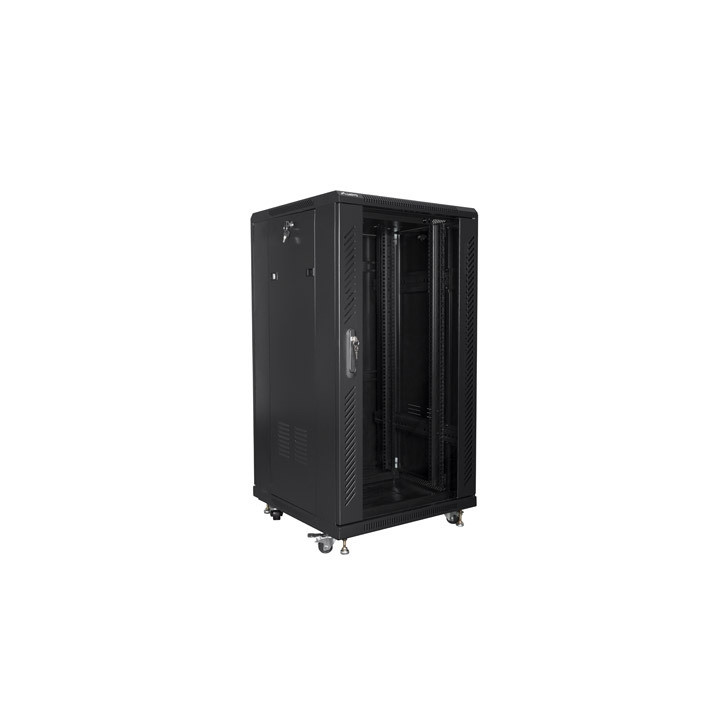 Комуникационен шкаф LANBERG 19" 22U 600x600, Free standing, Tempered g