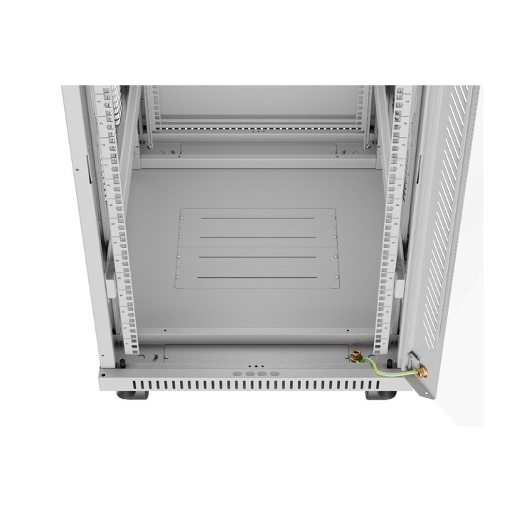 Комуникационен шкаф Lanberg 19" 22U 600x800, стъклена врата, сива - FF