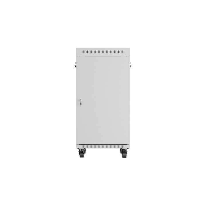 Комуникационен шкаф Lanberg 19" 22U 600x800, стъклена врата, сива - FF
