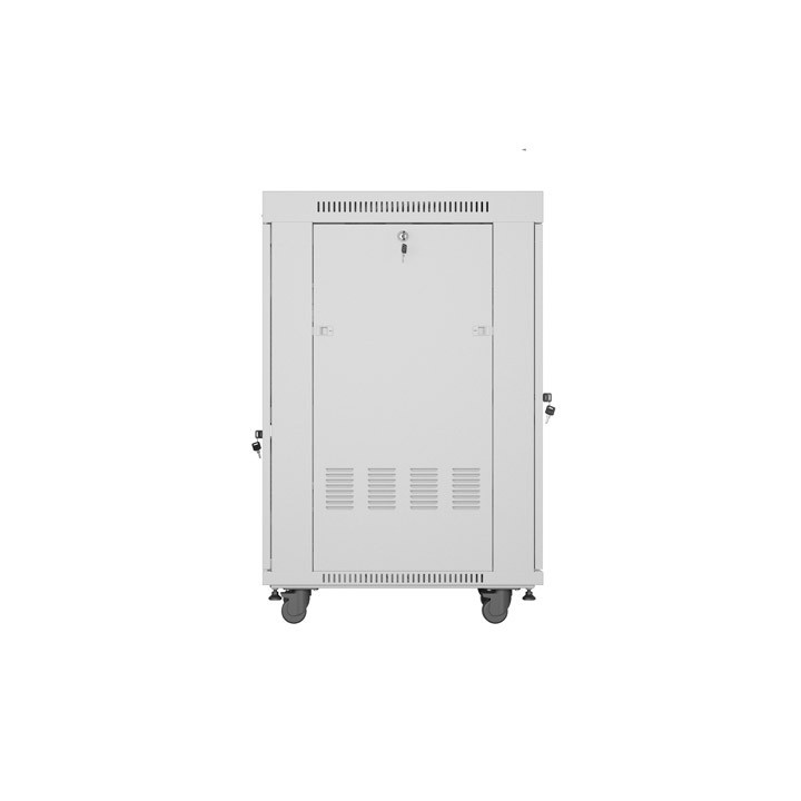 Комуникационен шкаф Lanberg 19" 22U 600x800, стъклена врата, сива - FF