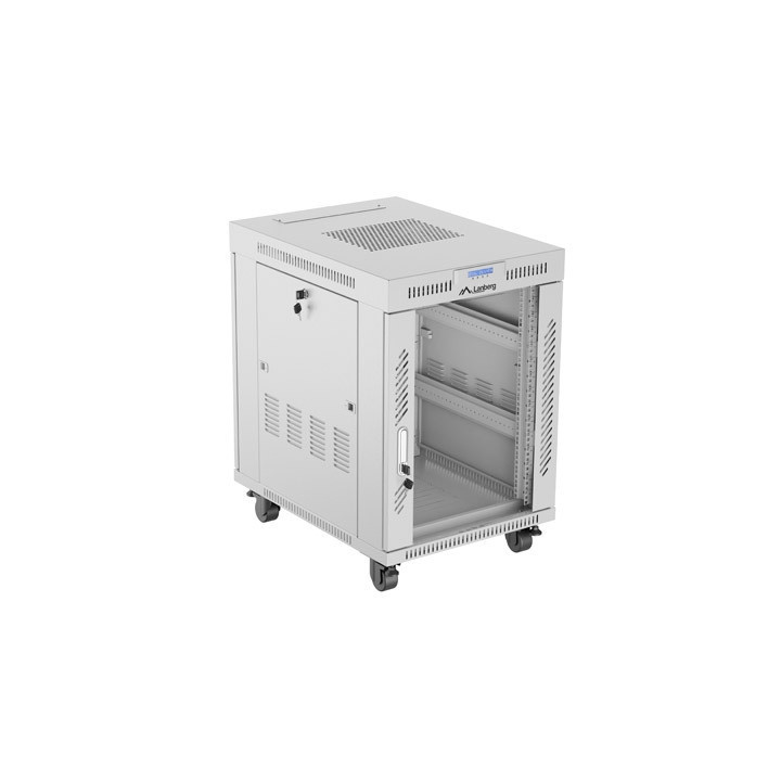 Комуникационен шкаф Lanberg 19" 15U Free Standing 600x800, сив, със ст