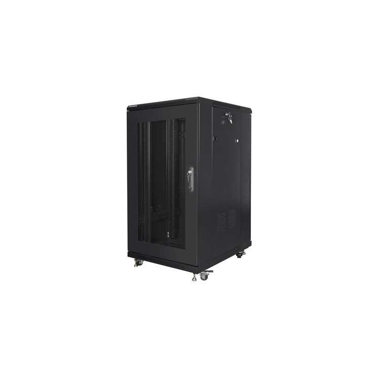 Комуникационен шкаф LANBERG 19" 22U 600x800, Free-standing, Mesh врата