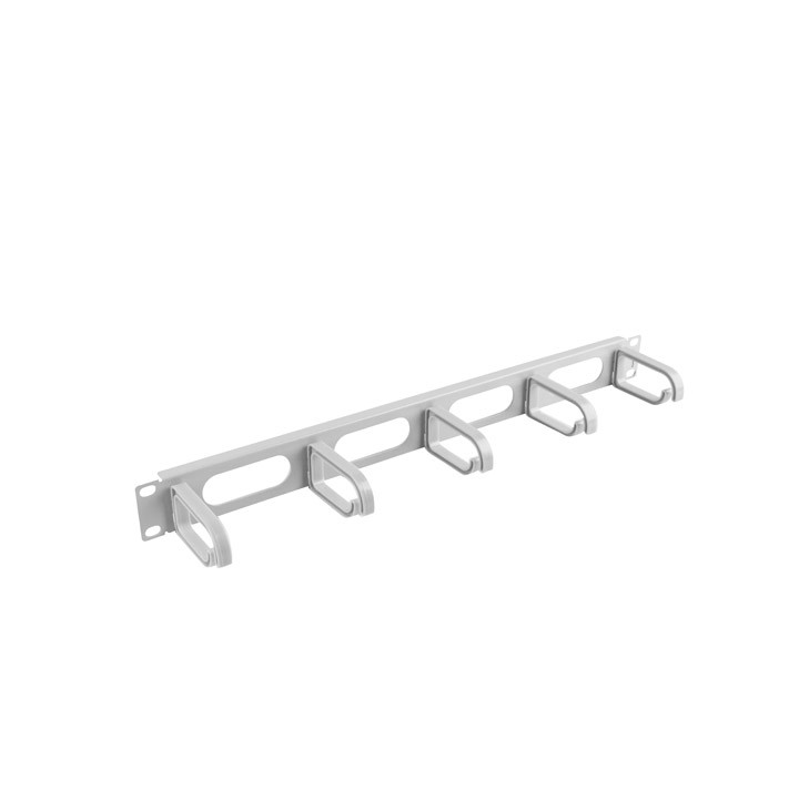 Панел за управление на кабели Lanberg 19", 5 пръстена, 1U, сив - AK-12
