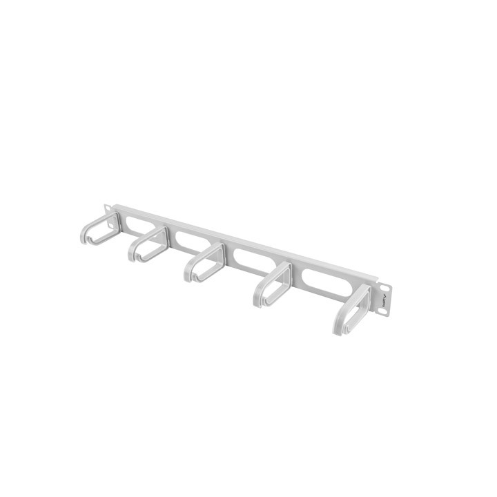 Панел за управление на кабели Lanberg 19", 5 пръстена, 1U, сив - AK-12