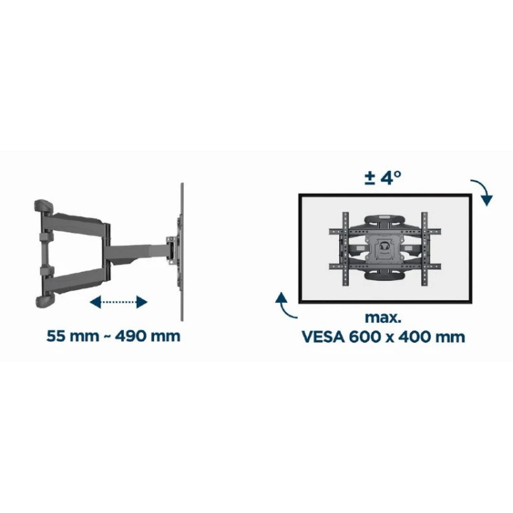 Стенна стойка Gembird WM-75ST-02, 32"-75", регулируема, организация на