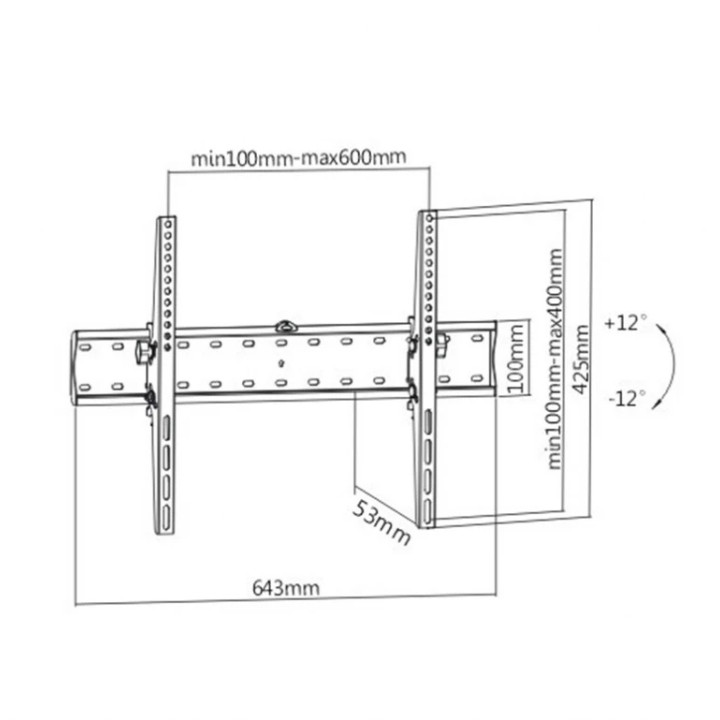 Стенна стойка Gembird WM-70T-02, 37"-70", 40 kg