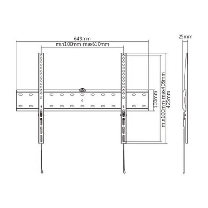 Стенна стойка за телевизор Gembird WM-70F-01, 37"-70", Фиксирана, 40 k