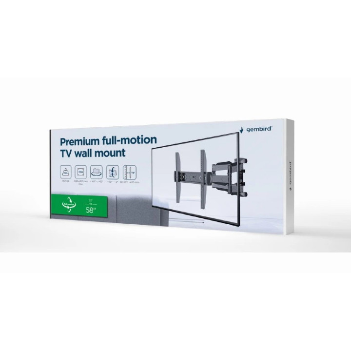 Стенна стойка за телевизор Gembird WM-58ST-01, 32"-58", регулируема, 3