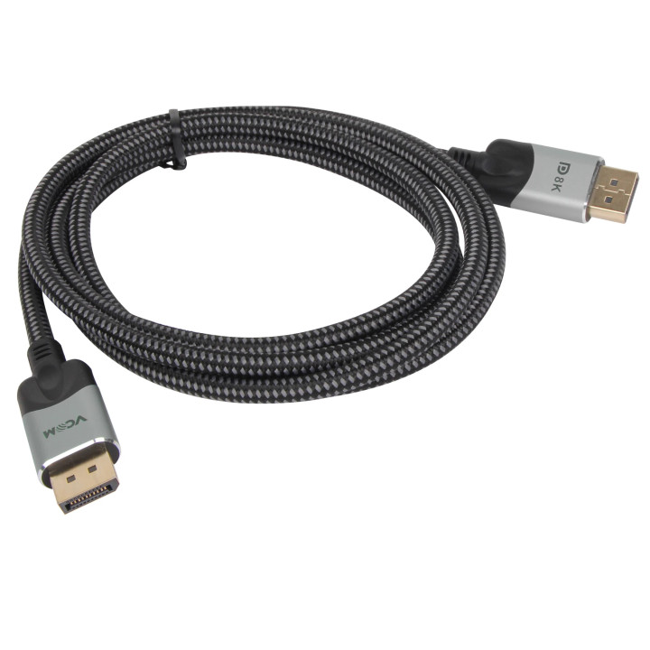 Кабел VCom Display Port v1.4, 5m, 8K@60Hz, 32Gb/s, Позлатени конектори