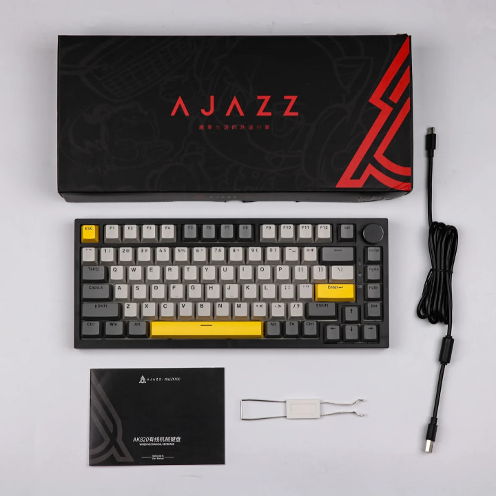 Механична геймърска клавиатура Ajazz AK820, 75%, Moon Switches Linear,