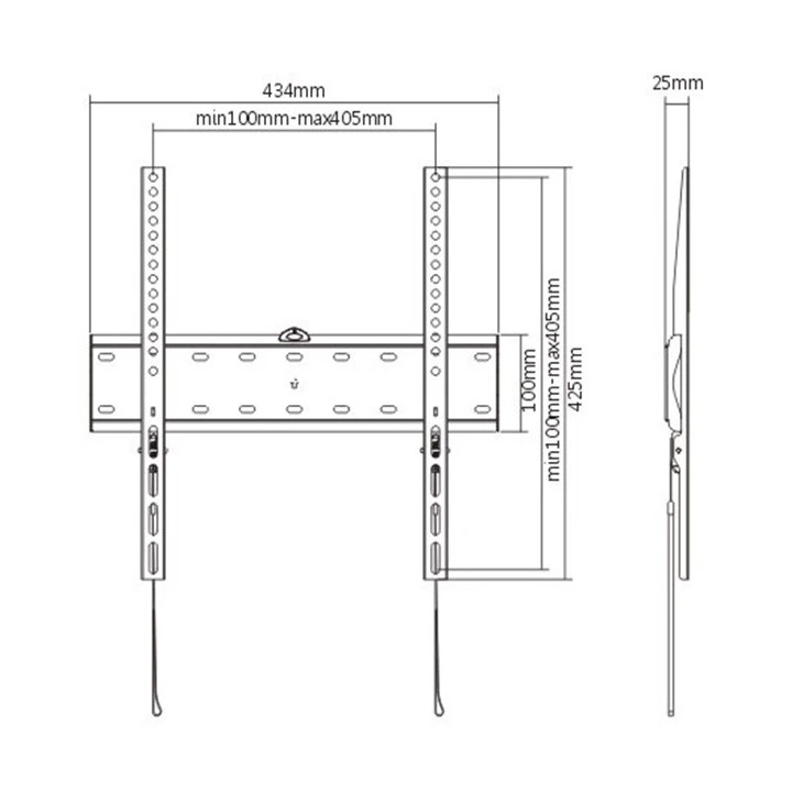 Стенна стойка за телевизор Gembird WM-55F-02, 32"-55", Фиксирана, 40 k