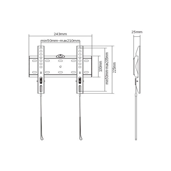 Стенна стойка за телевизор Gembird WM-42F-01, 23"-42", 30 kg, VESA 75x