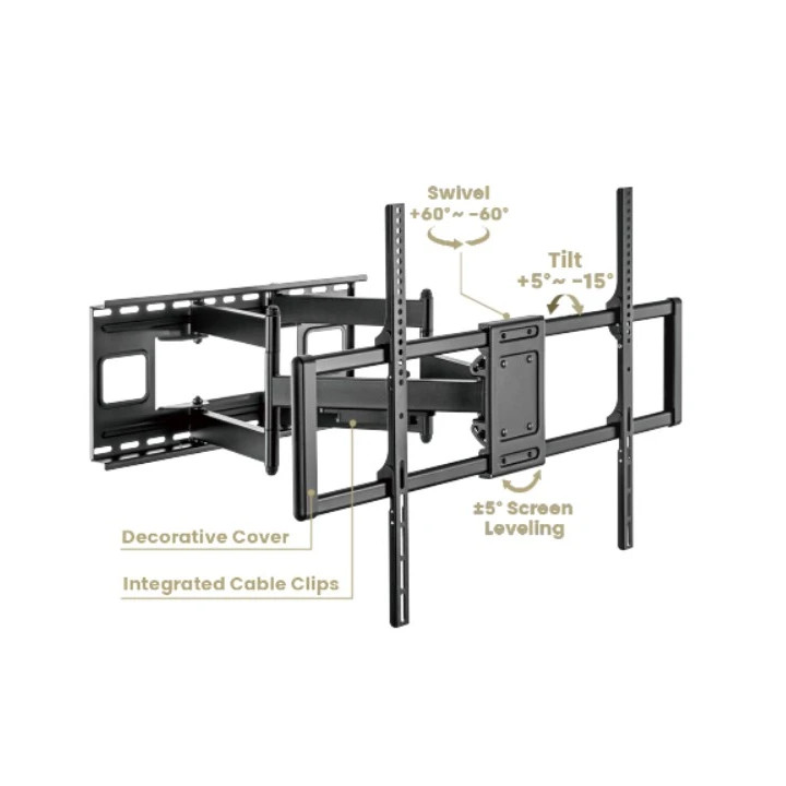 Стенна стойка за телевизор Gembird WM-120ST-01, 60"-120", 120 kg - WM-