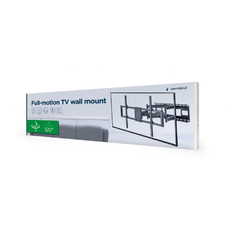 Стенна стойка за телевизор Gembird WM-120ST-01, 60"-120", 120 kg - WM-