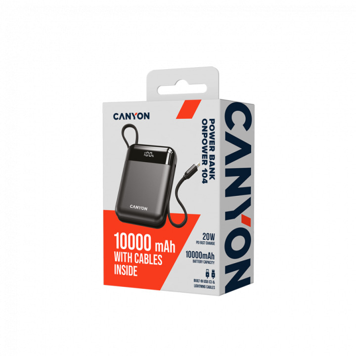 Външна батерия Powerbank CANYON OnPower 104, 10000mAh, 22.5W Fast Char