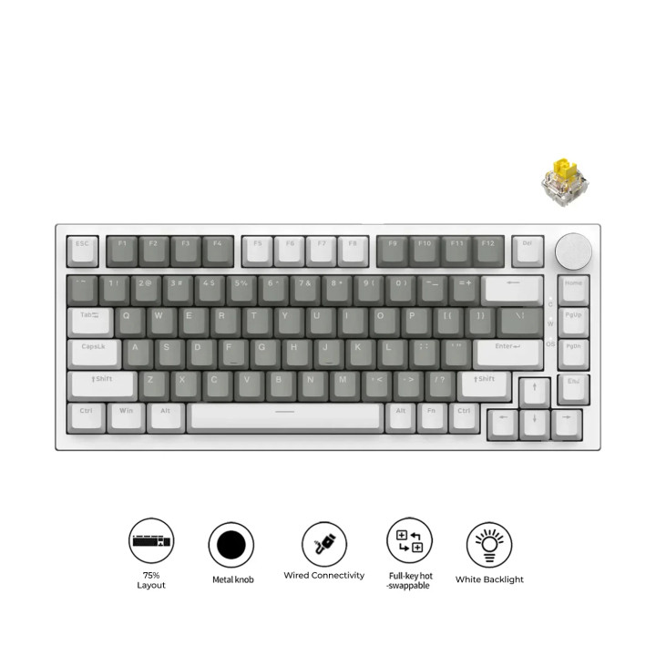 Bluetooth механична геймърска клавиатура Ajazz AK820, 75%, USB, Linear