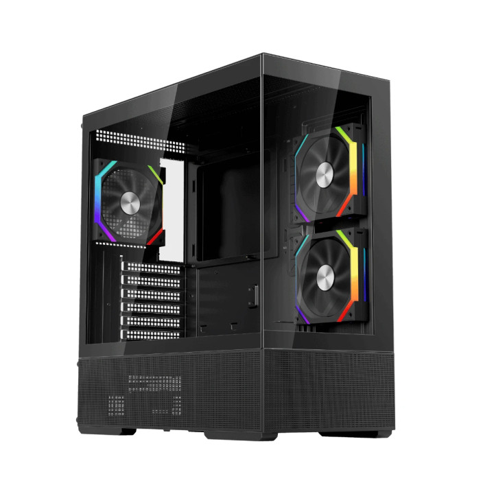Кутия за компютър 1stPlayer Crystal Vision CV7, Middle Tower ATX, Черн