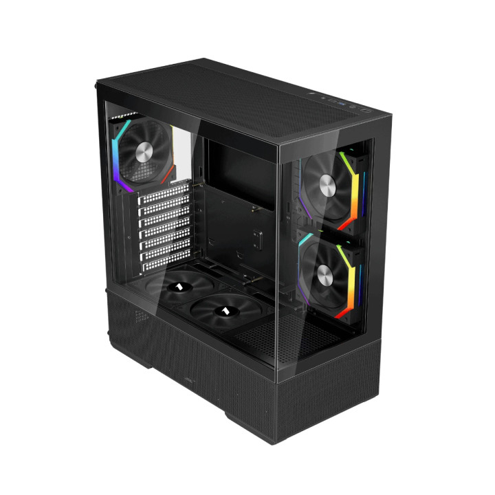 Кутия за компютър 1stPlayer Crystal Vision CV7, Middle Tower ATX, Черн