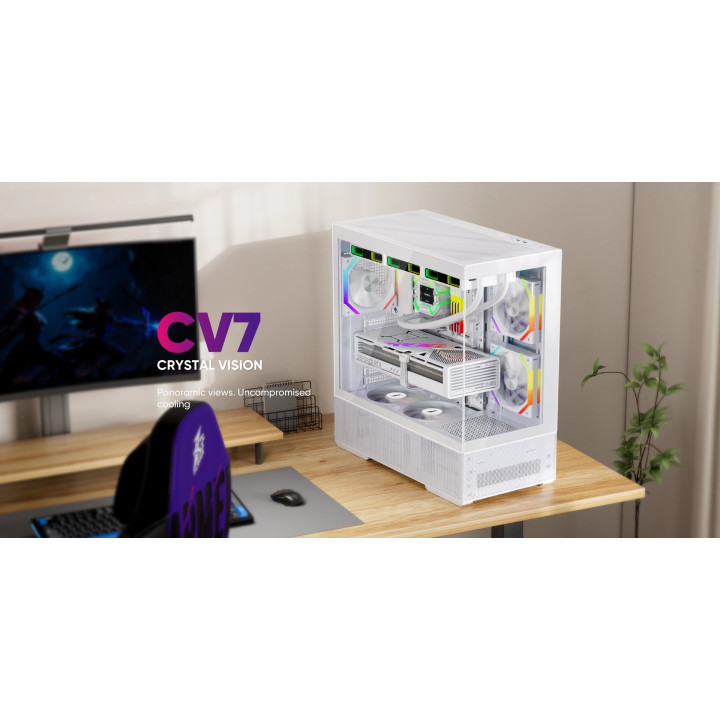 Кутия за компютър 1stPlayer Crystal Vision CV7, Middle Tower ATX, Черн