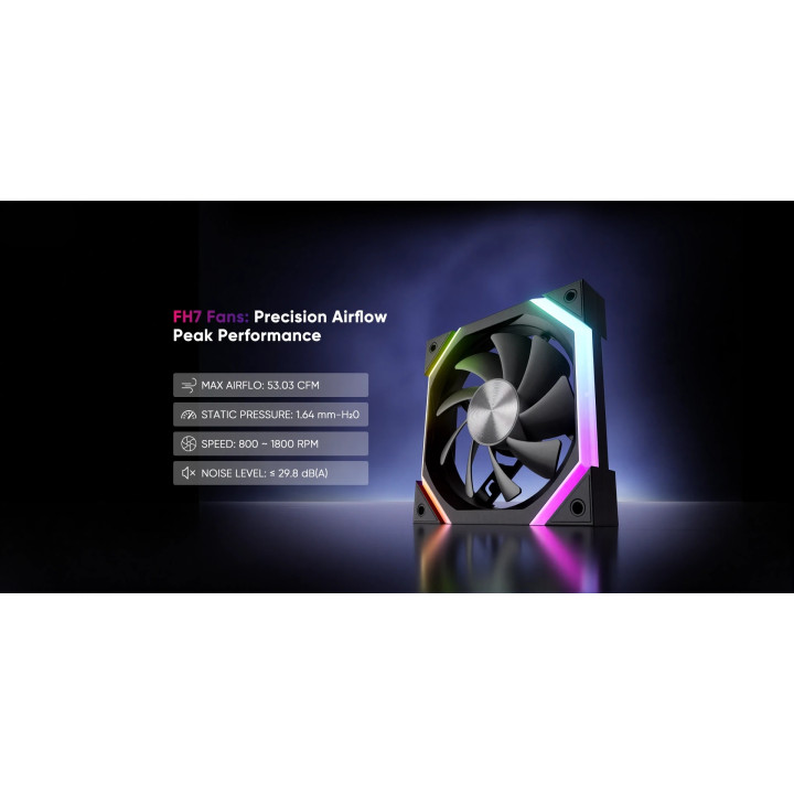 Кутия за компютър 1stPlayer Crystal Vision CV7, Middle Tower ATX, Черн