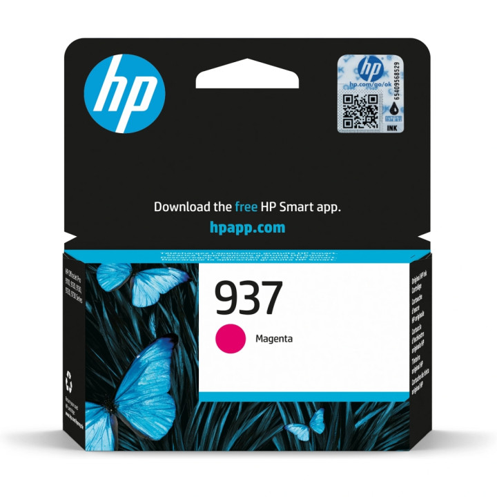 Оригинална мастилена касета HP 937 Magenta, до 800 страници - 4S6W3NE