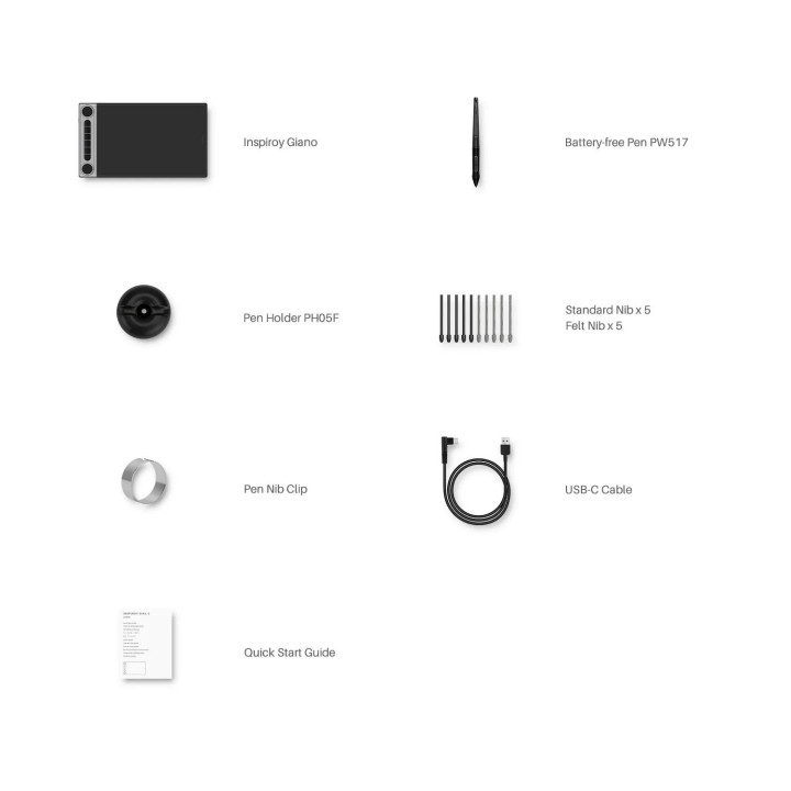 Графичен таблет HUION Inspiroy Dial 2, 5080 LPI, USB-C/Bluetooth - Q63