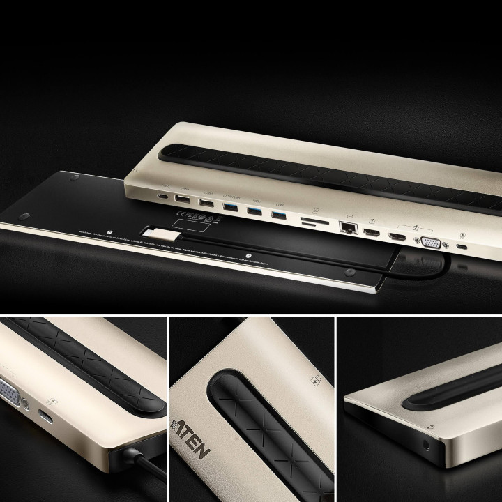 Докинг станция ATEN UH3237, USB-C, VGA, HDMI, SD, MicroSD, Gigabit LAN