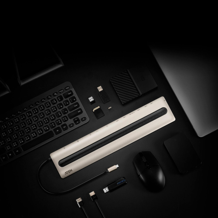 Докинг станция ATEN UH3237, USB-C, VGA, HDMI, SD, MicroSD, Gigabit LAN