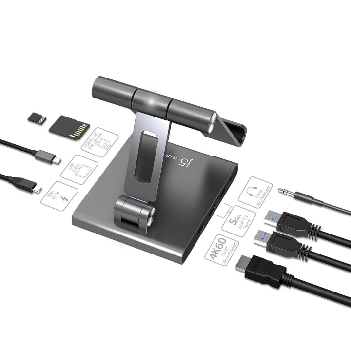 Докинг станция j5create JTS224, HDMI/SD/MicroSD/USB-C/3.5mm jack