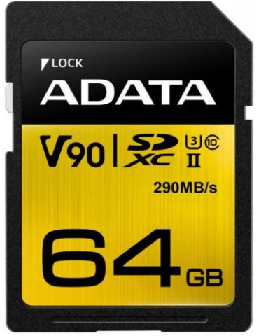 Карта памет Adata 64GB SDXC Premier ONE C10/U3/V90 - ASDX64GUII3CL10-C