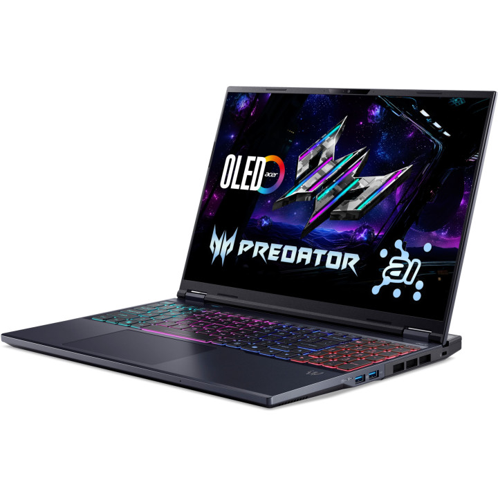 Лаптоп ACER Predator Helios Neo 16 AI PHN16-73-75H7, 16" WQXGA 180Hz, Intel Core Ultra 7 255HX, RTX 5060 8GB, 64GB DDR5, 1TB SSD