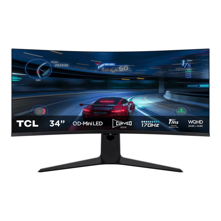 Монитор TCL 34R83Q, 34" WQHD 3440x1440 Mini LED 170Hz 1ms Curved - 1