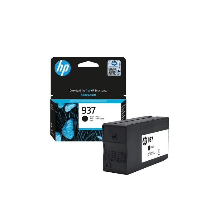 Мастилена касета HP 937 Black, до 1250 страници - 4S6W5NE - 1
