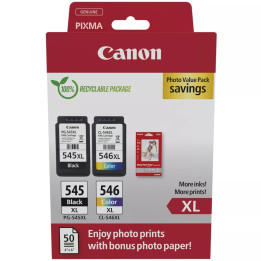 Оригинален комплект мастилени касети Canon PG-545XL/CL-546XL, CMYK, 400/300 страници, 15ml/13ml - 8286B011AA - 1