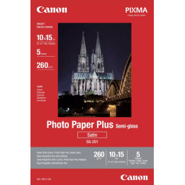 Полугланцова фото хартия Canon SG-201, 10x15cm, Semi-glossy, 260 g/m², 5 листа - 1686B072AA - 1