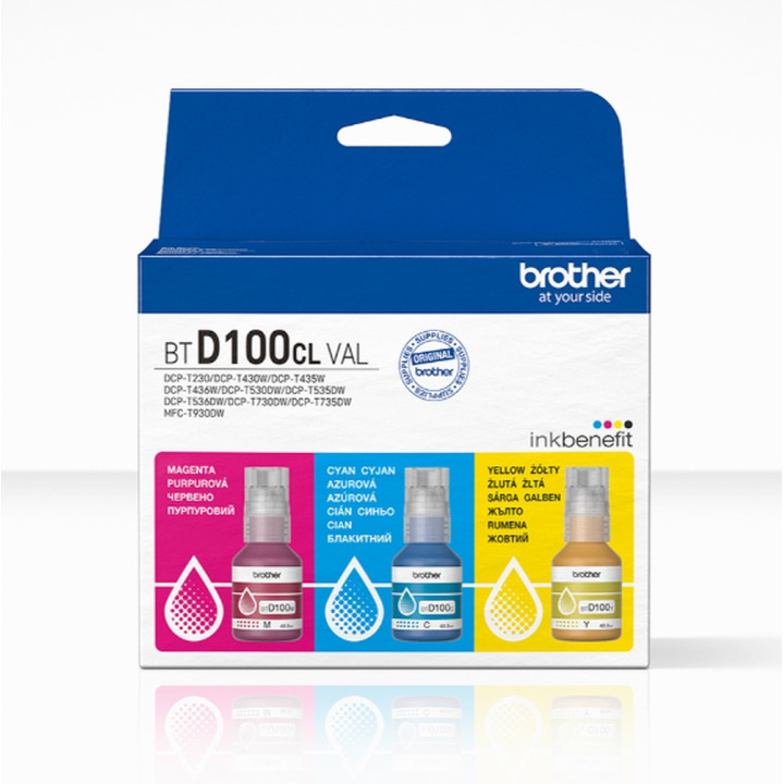 Оригинален многоцветен пакет мастила Brother BTD100CLVAL, 48.8ml CMY - BTD100CLVAL - 1