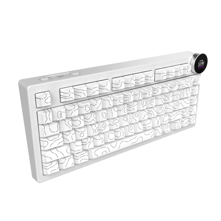Bluetooth механична геймърска клавиатура Ajazz AK820 V2 PRO, 75%, White Peach Switch Linear, RGB подсветка, Алуминиева основа - 