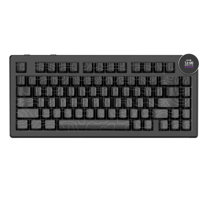 Bluetooth механична геймърска клавиатура Ajazz AK820 V2 PRO, 75%, White Peach Linear Switch, PBT Keycaps, RGB подсветка, 10000mA